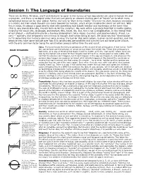 The Language of Boundaries