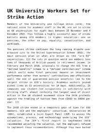 UK University Workers Set for Strike Action
