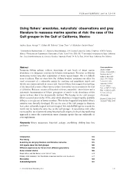 Using Fishers' Anecdotes, Naturalists' Observations and Grey