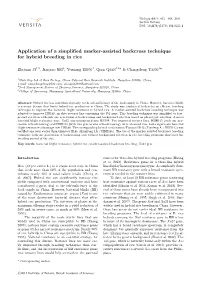 Application of a Simplified Marker-Assisted Backcross