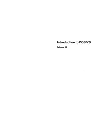 Introduction to DOS/VS