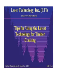 (LTI) Tips for Using the Latest Technology for Timber Cruising