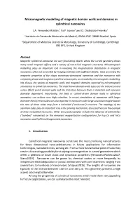 Micromagnetic Modelling of Magnetic Domain Walls and Domains in Cylindrical Nanowires