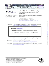 Neoantigen Prevents Allergic Sensitization to a Initial High-Dose Nasal Allergen Exposure