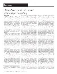 Open Access and the Future of Scientific Publishing