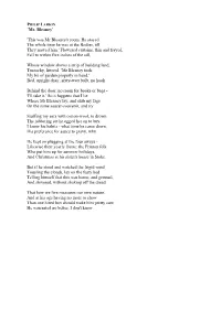 PHILIP LARKIN ’Mr
