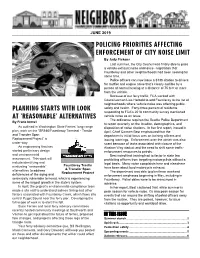 Policing Priorities Affecting Enforcement of City Noise Limit
