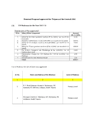 Renewal Proposal Approved for Tripura of the Central GIAC