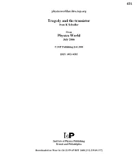 Tragedy and the Transistor Physics World