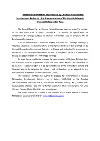 Brochure on Invitation of Proposals by Chennai Metropolitan Development Authority for Documentation of Heritage Buildings in Chennai Metropolitan Area