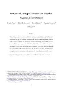 Deaths and Disappearances in the Pinochet Regime: a New Dataset∗