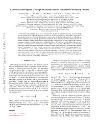 Experimental Investigation of Entropic Uncertainty Relations and Coherence Uncertainty Relations