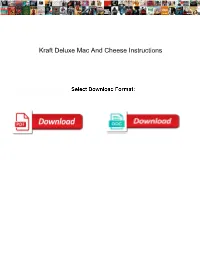 Kraft Deluxe Mac and Cheese Instructions