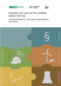 Phasing out Coal in the German Energy Sector Interdependencies, Challenges and Potential Solutions