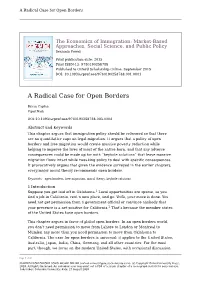 Radical Case for Open Borders