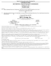 REV Group, Inc. (Exact Name of Registrant As Specified in Its Charter)