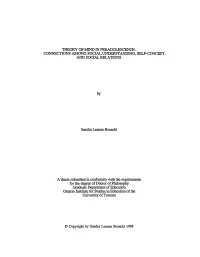 Theory of Mind in Preadolescence: Connections Among Social Understanding, Self-Concept, and Social Relations