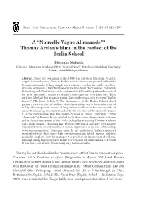 Thomas Arslan's Films in the Context of the Berlin School