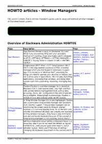 Window Managers HOWTO Articles - Window Managers