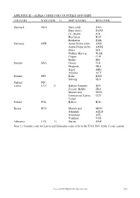 Addendum3.Doc 279 APPENDIX IV – ALPHANUMERIC CODES for DEMERSL TRAWL GEARS
