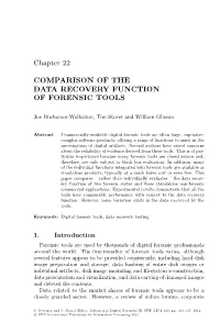 Comparison of the Data Recovery Function of Forensic Tools