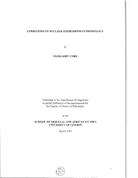 Conditions on Nuclear Expressions in Phonology