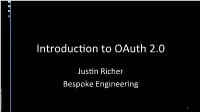 Introduc^On to Oauth