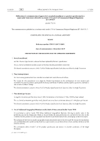 Publication of a Communication of Approval of a Standard Amendment to a Product Specification for a Name in the Wine Sector Refe