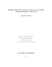 Singular Theta Lifts and Near-Central Special Values of Rankin-Selberg L-Functions