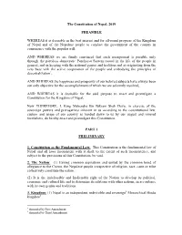 The Constitution of Nepal, 2019 PREAMBLE WHEREAS It Is