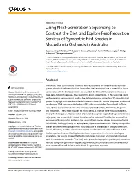 Using Next-Generation Sequencing to Contrast the Diet and Explore Pest-Reduction Services of Sympatric Bird Species in Macadamia Orchards in Australia