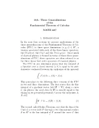 10A– Three Generalizations of the Fundamental Theorem of Calculus MATH 22C