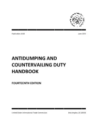 Antidumping and Countervailing Duty Handbook