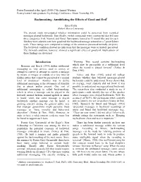Backmasking: Annihilating the Effects of Good and Evil1