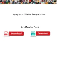 Jquery Popup Window Example in Php