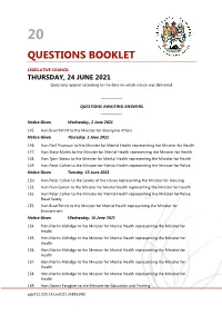 Questions Booklet No 20