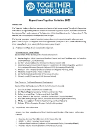 Report from Together Yorkshire 2020