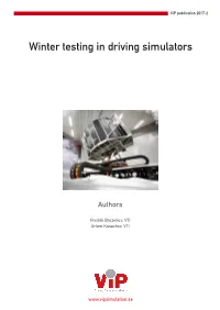 Winter Testing in Driving Simulators