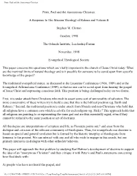 Peter, Paul and the Anonymous Christian