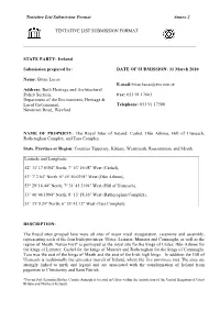 Tentative List Submission Format Annex 2