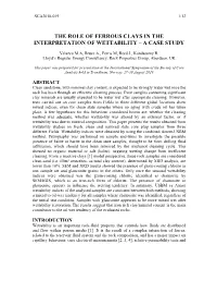 The Role of Ferrous Clays in the Interpretation of Wettability – a Case Study