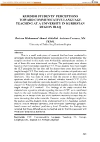Kurdish Students' Perceptions Toward