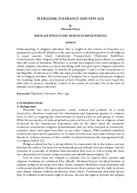 Pluralism, Tolerance and New Age