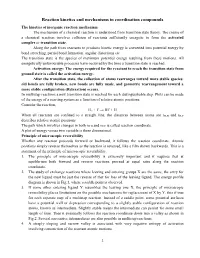 Reaction Kinetics and Mechanisms in Coordination Compounds