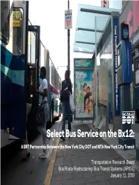 Select Bus Service on the Bx12