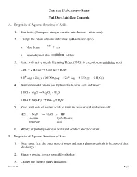 Chapter 15: Acids and Bases