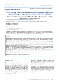 Early Removal Versus Conventional Removal of Nasogastric Tube After Abdominal Surgery: a Prospective Randomized Controlled Study