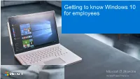 Getting to Know Windows 10 for Employees