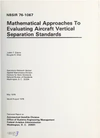 Mathematical Approaches to Evaluating Aircraft Vertical Separation Standards