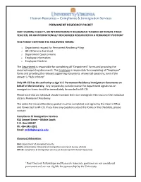 Permanent Residence for a Temporarily Employed Foreign Faculty Member